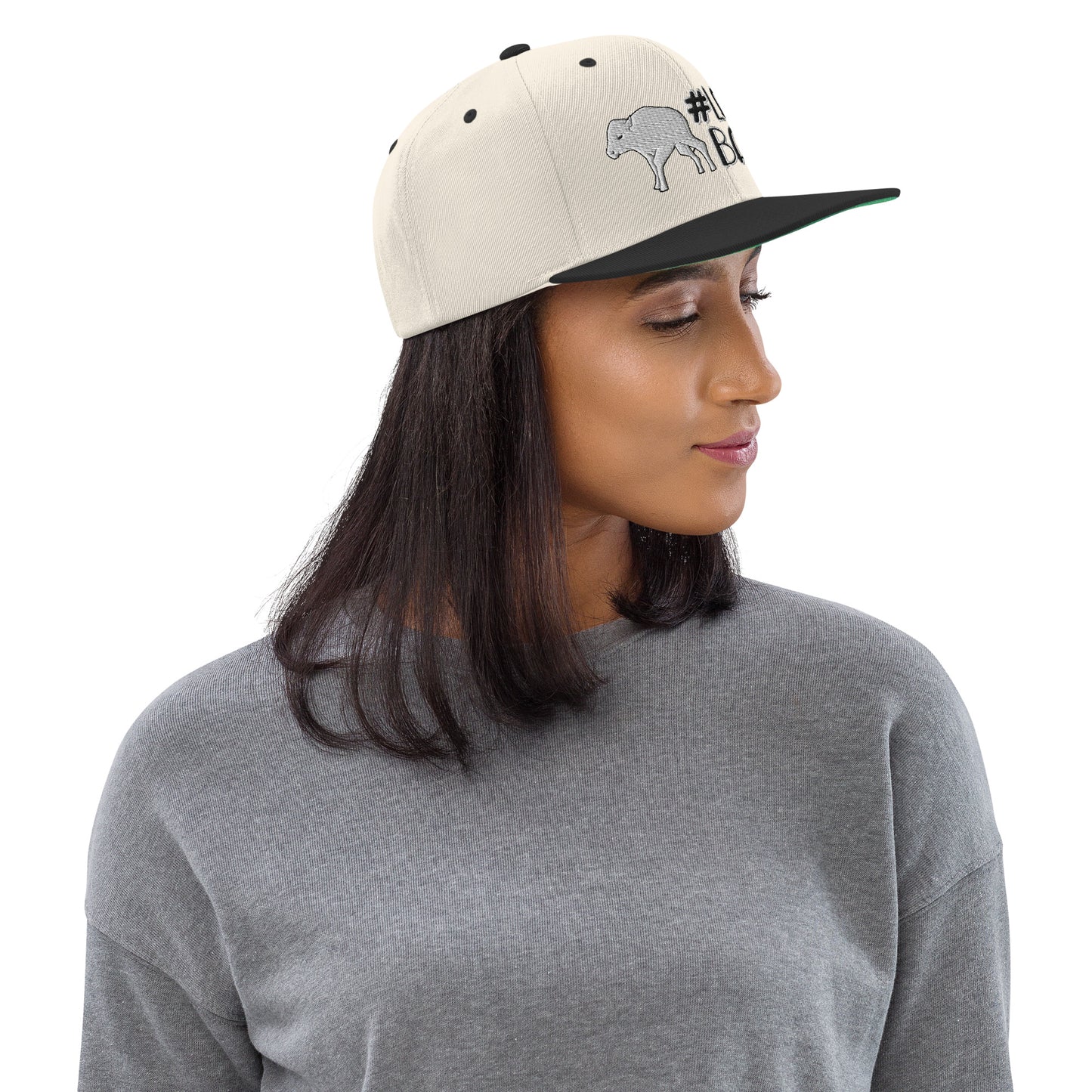 #LandBack White Buffalo Calf Snapback Hat