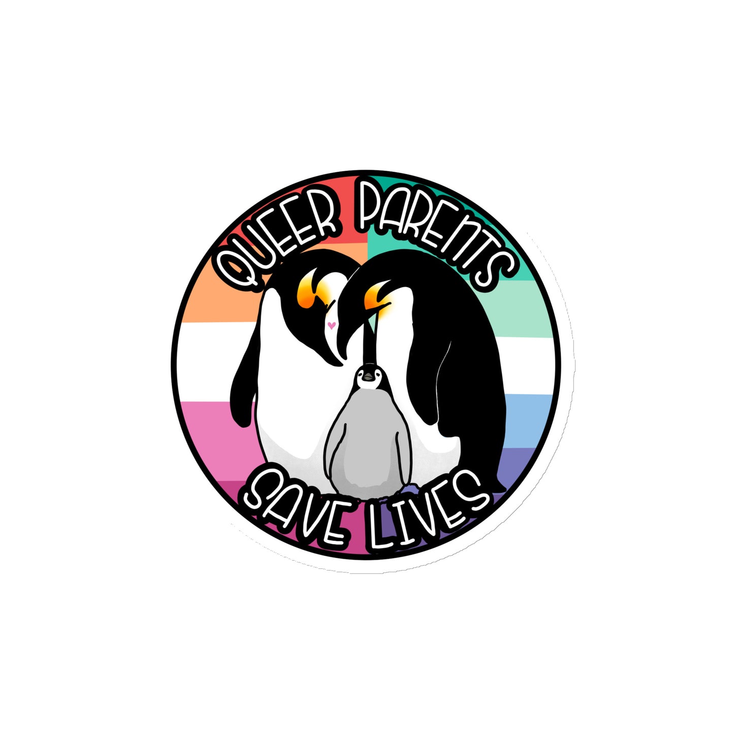 Queer Parents Save Lives - Gay/Lesbian Penguins Magnet