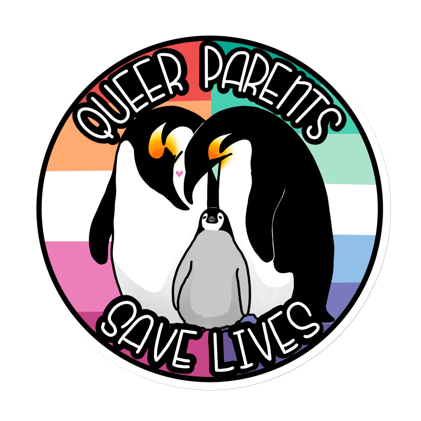 Queer Parents Save Lives - Gay/Lesbian Penguins Magnet