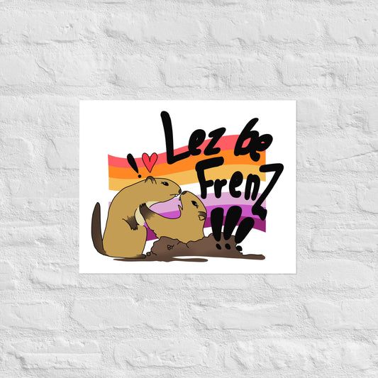 Lez Be Frenz Lesbian Marmots Matte paper poster