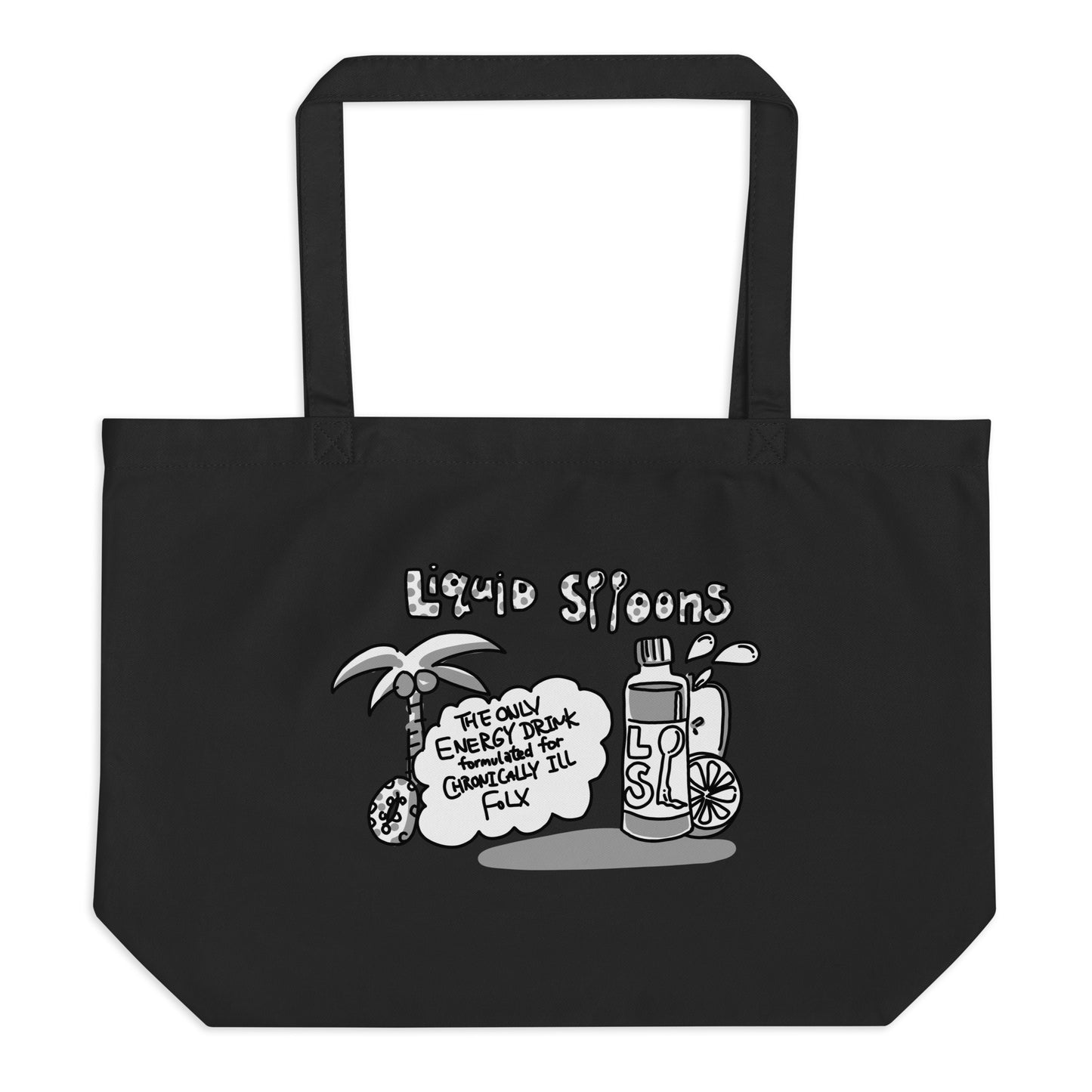 Liquid Spoons Bonus Panel DITL Large organic tote bag