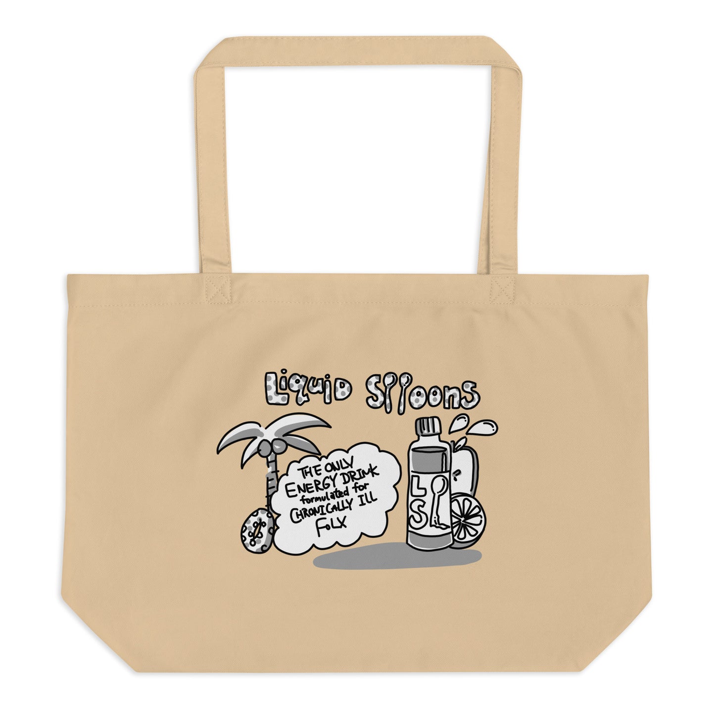 Liquid Spoons Bonus Panel DITL Large organic tote bag