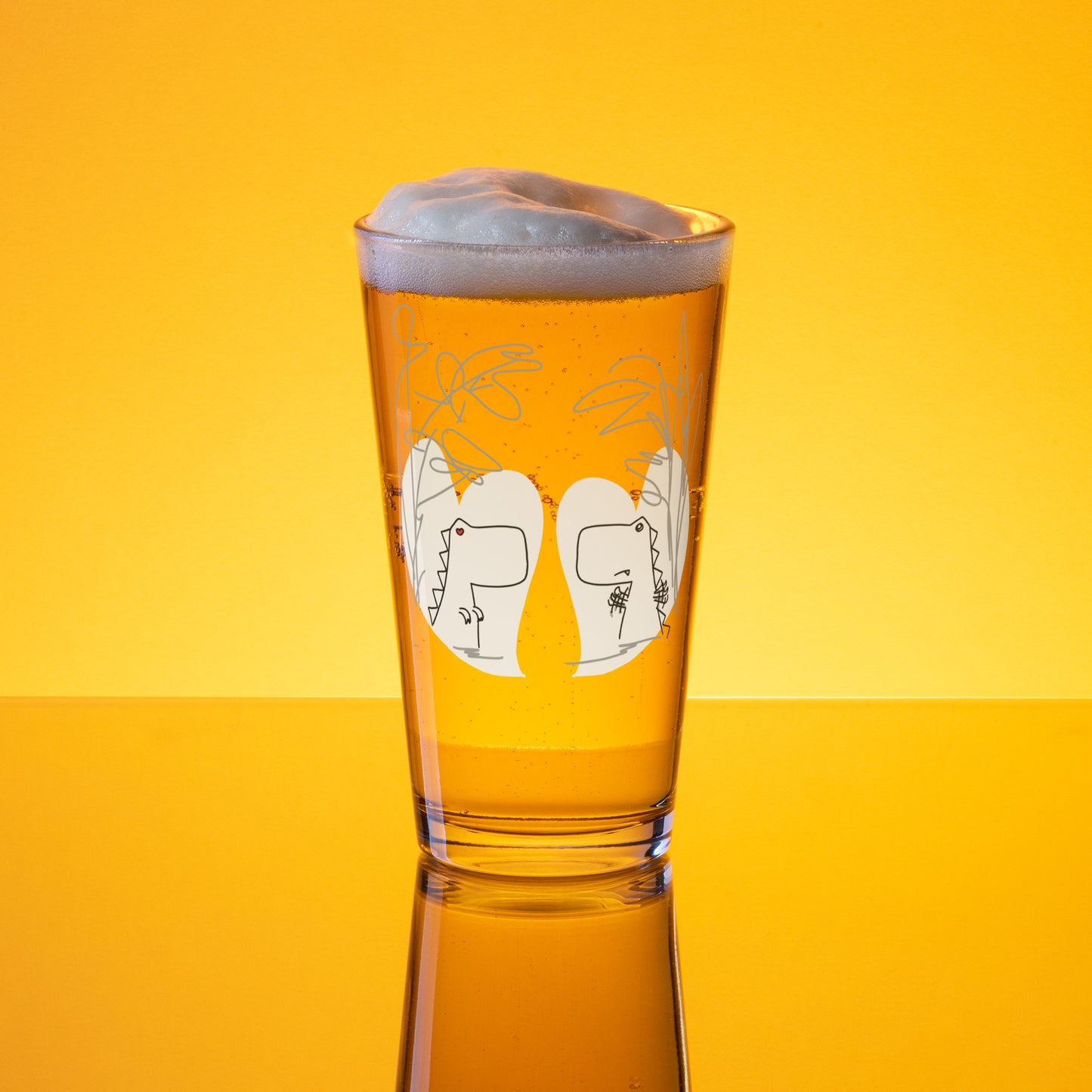 Dino Love DITL Bonus Panel Shaker pint glass