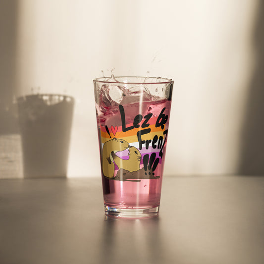 Lez Be Frenz Lesbian Marmots Shaker pint glass