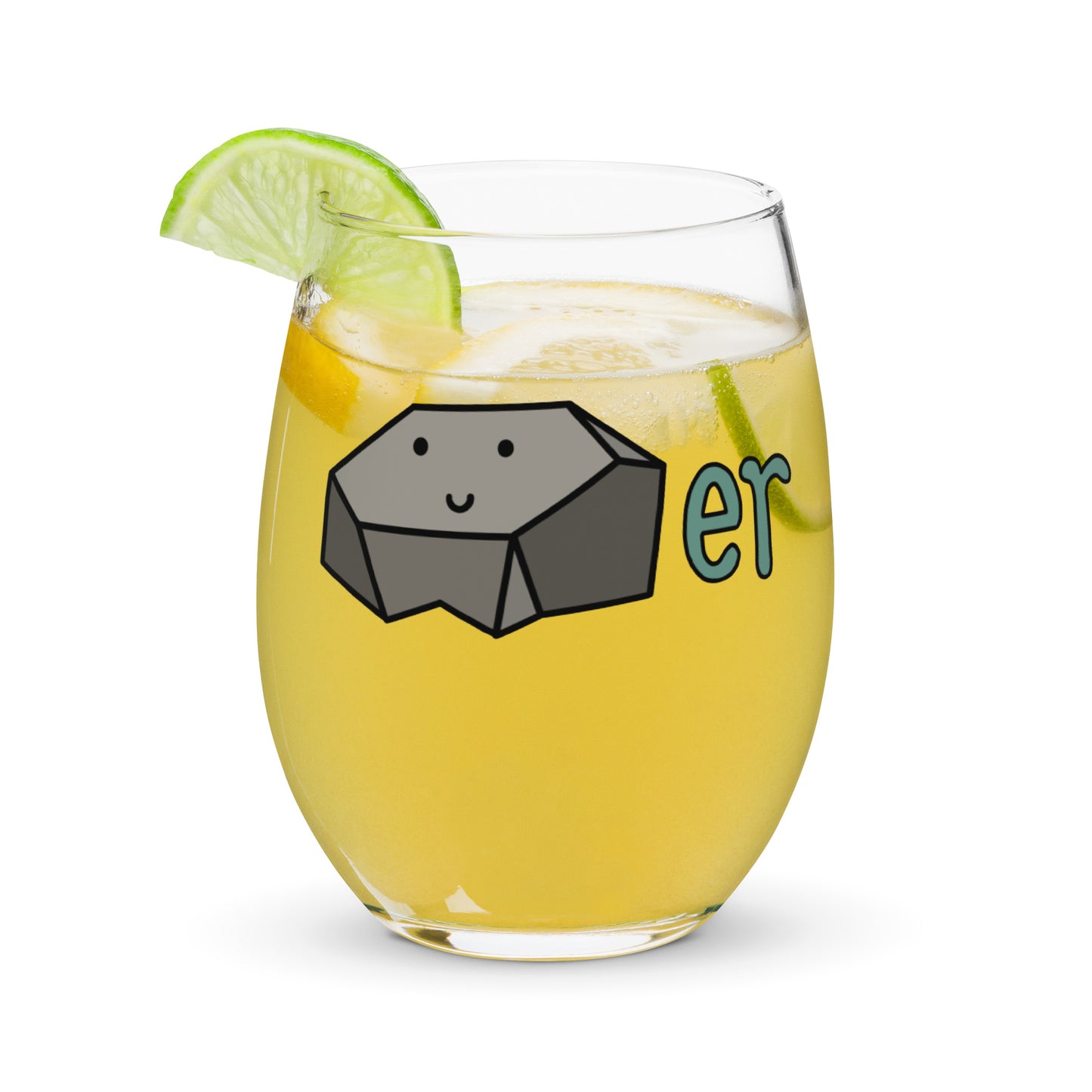 Stone-er (Stoner) SDES Stemless wine glass