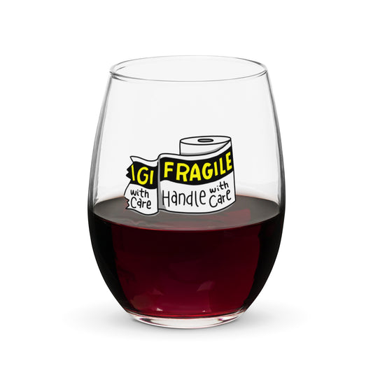 Fragile; Handle With Care DITL Bonus Panel Stemless wine glass