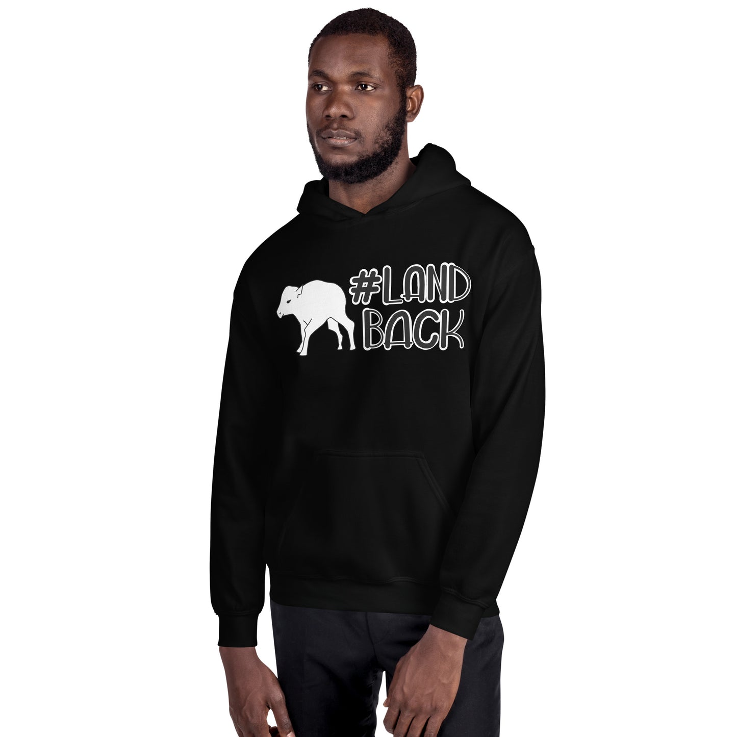 #LandBack White Buffalo Calf Unisex Hoodie