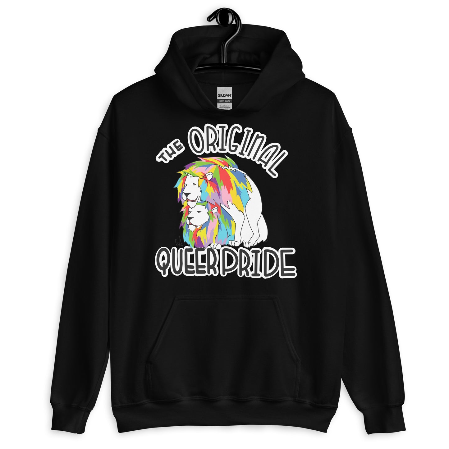 The Original Queer Pride White/Rainbow Lions Unisex Hoodie