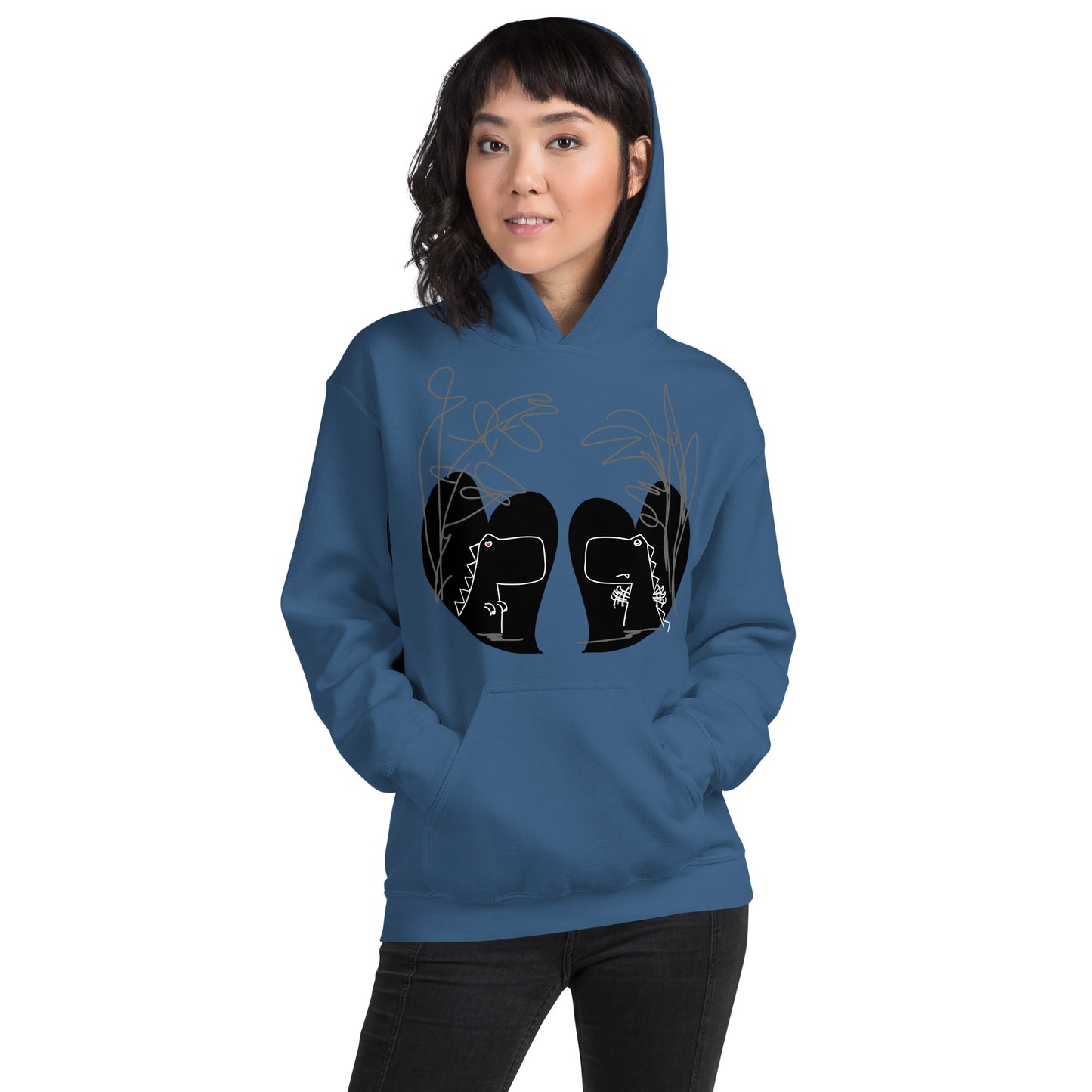 Inverted Dino Love DITL Bonus Panel Unisex hoodie