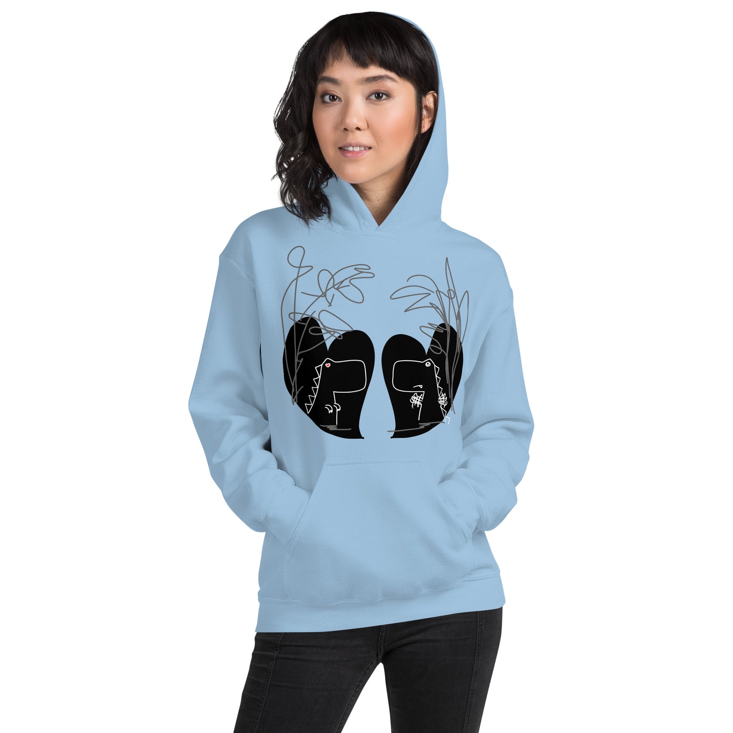 Inverted Dino Love DITL Bonus Panel Unisex hoodie