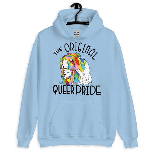 The Original Queer Pride White/Rainbow Lions Unisex Hoodie