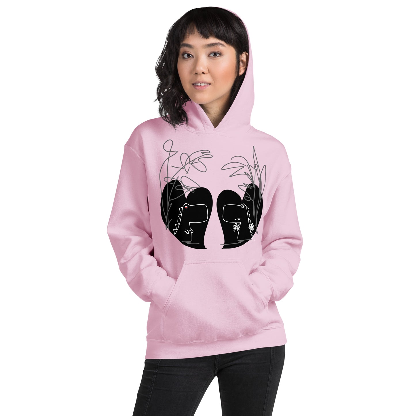 Inverted Dino Love DITL Bonus Panel Unisex hoodie