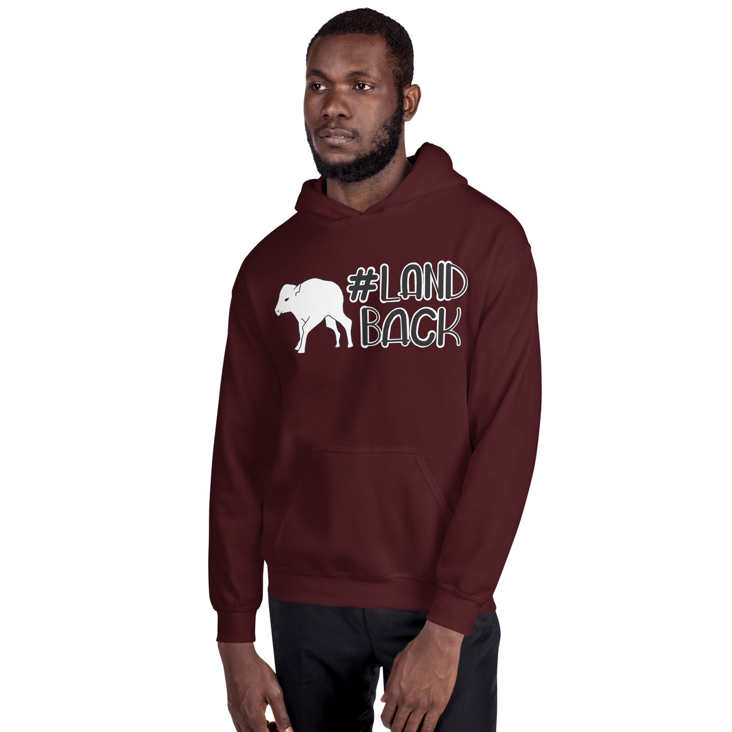 #LandBack White Buffalo Calf Unisex Hoodie