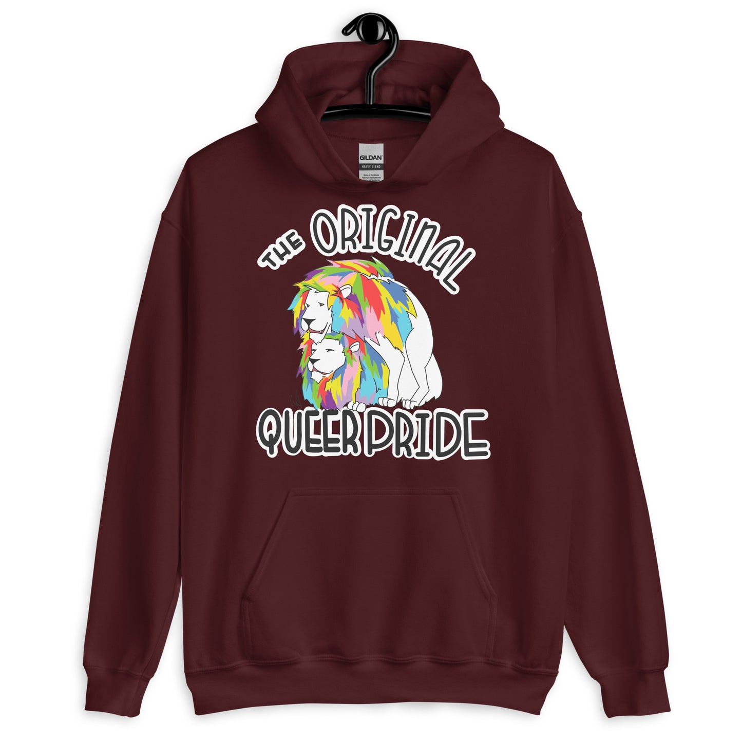 The Original Queer Pride White/Rainbow Lions Unisex Hoodie