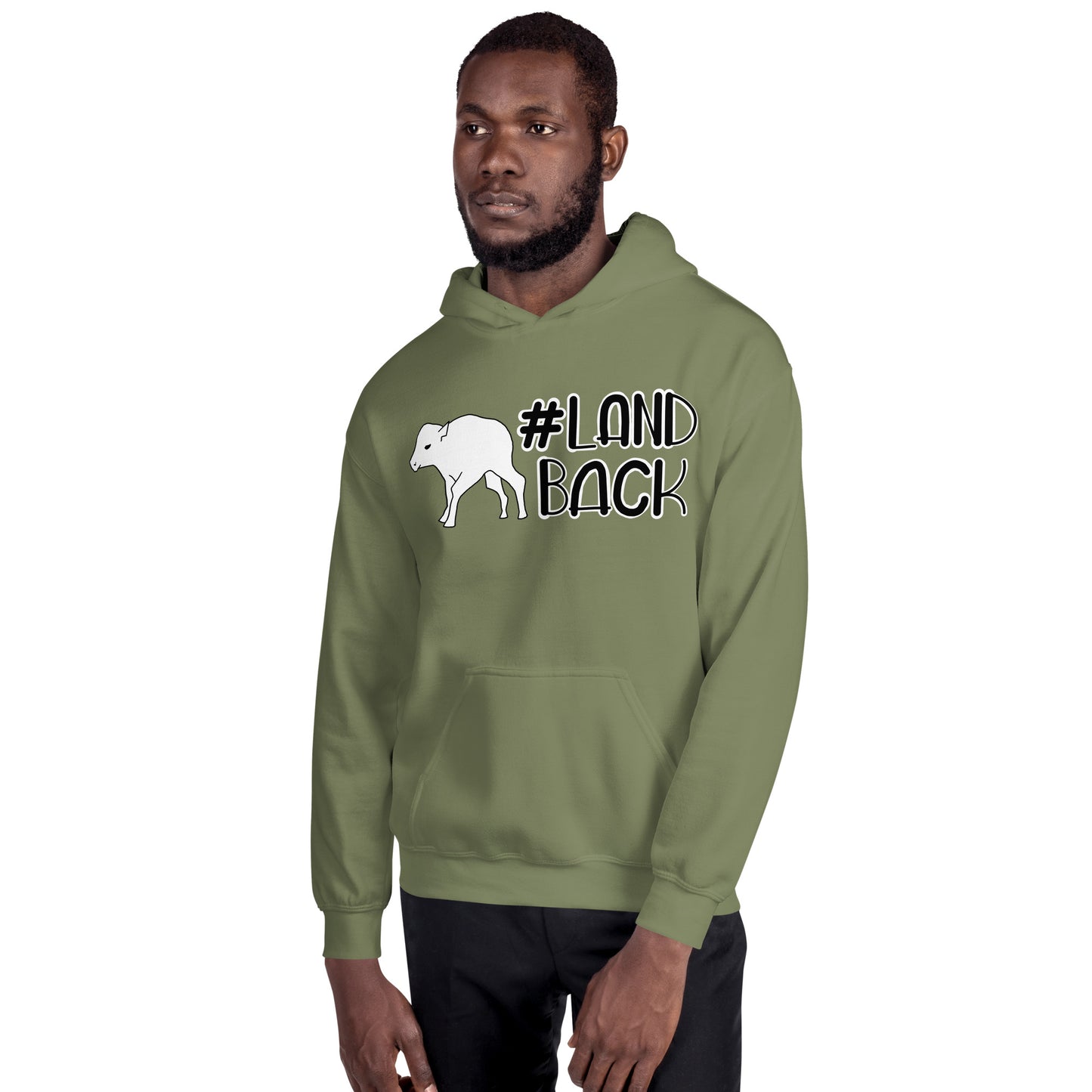 #LandBack White Buffalo Calf Unisex Hoodie