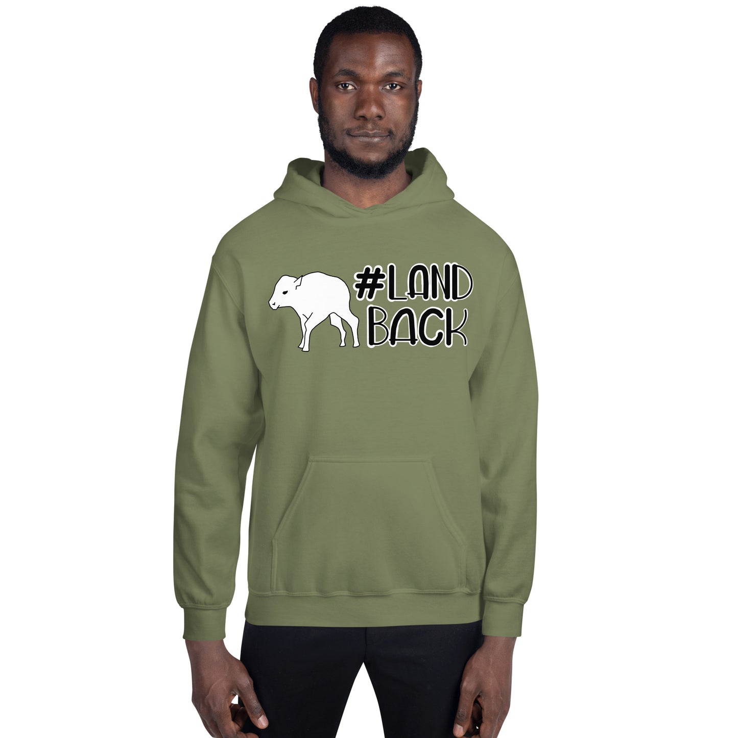 #LandBack White Buffalo Calf Unisex Hoodie