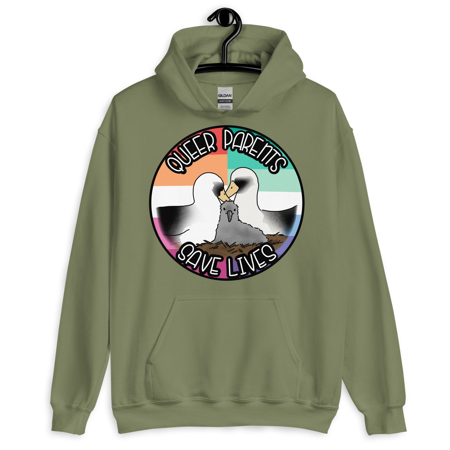 Queer Parents Save Lives - Gay/Lesbian Albatross Unisex Hoodie