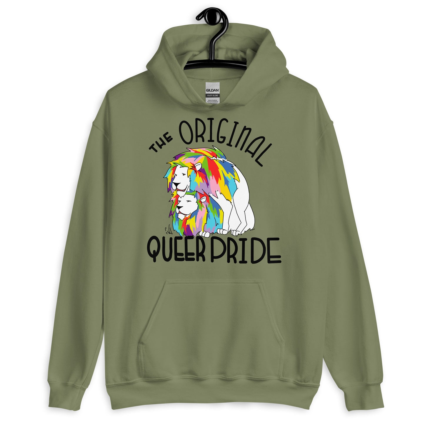 The Original Queer Pride White/Rainbow Lions Unisex Hoodie