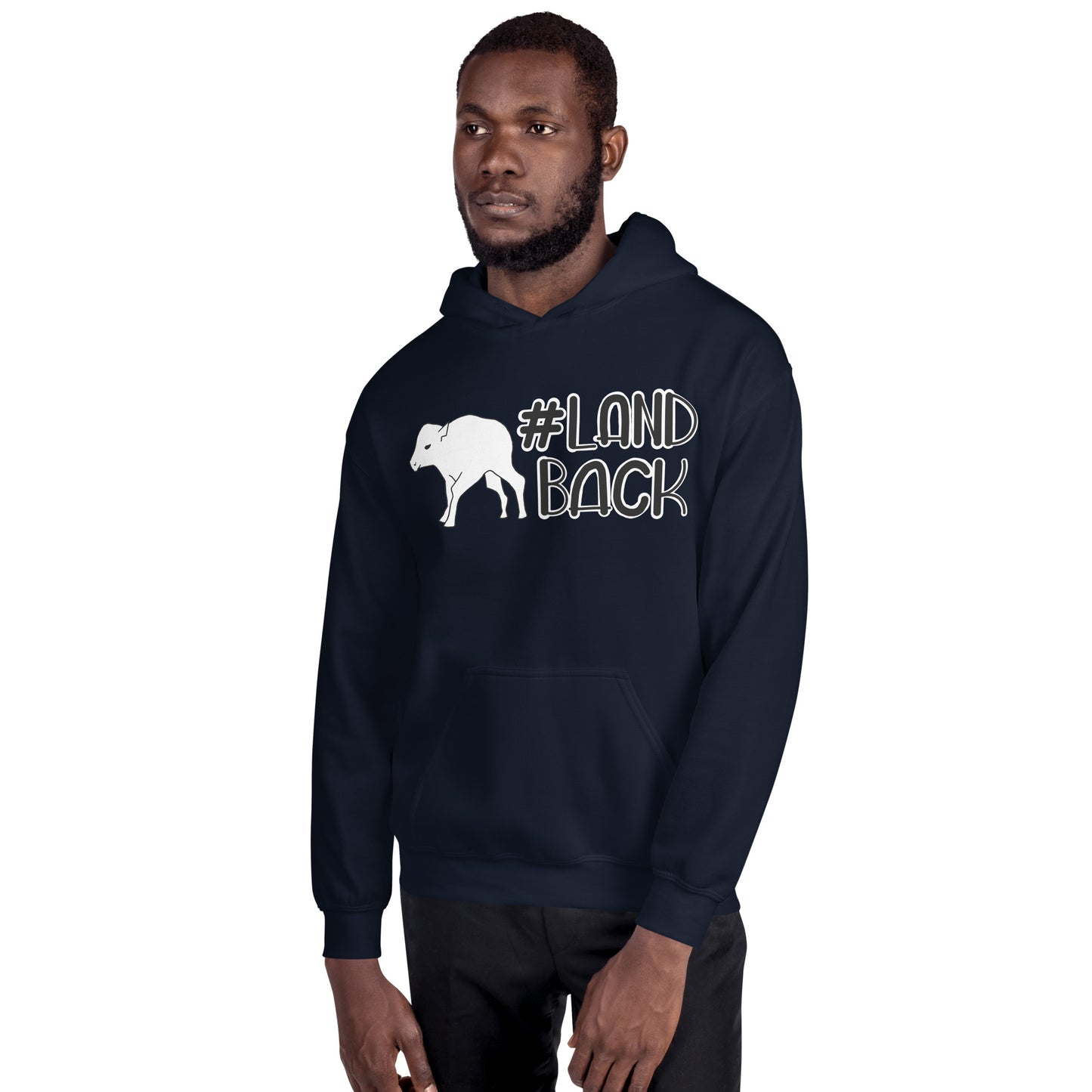 #LandBack White Buffalo Calf Unisex Hoodie