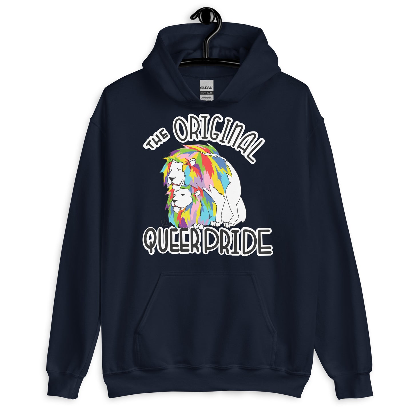 The Original Queer Pride White/Rainbow Lions Unisex Hoodie