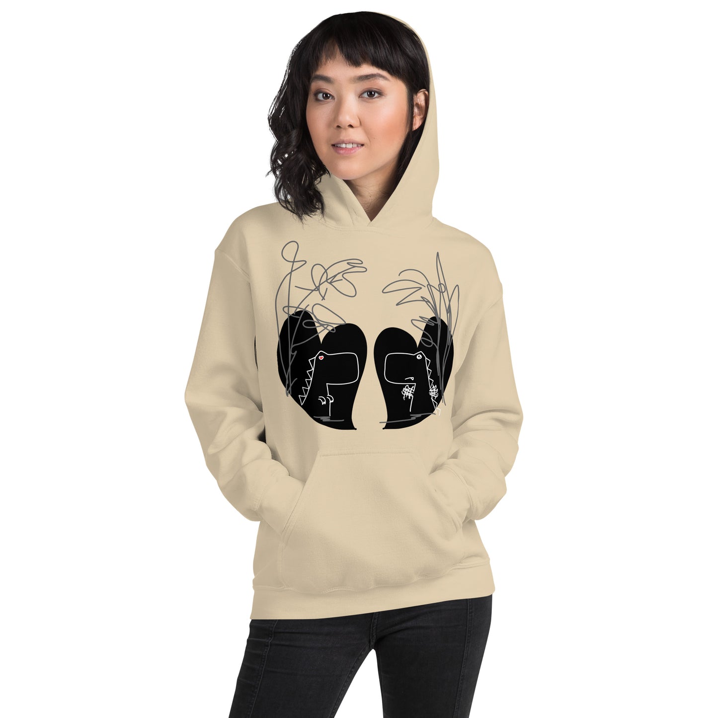 Inverted Dino Love DITL Bonus Panel Unisex hoodie