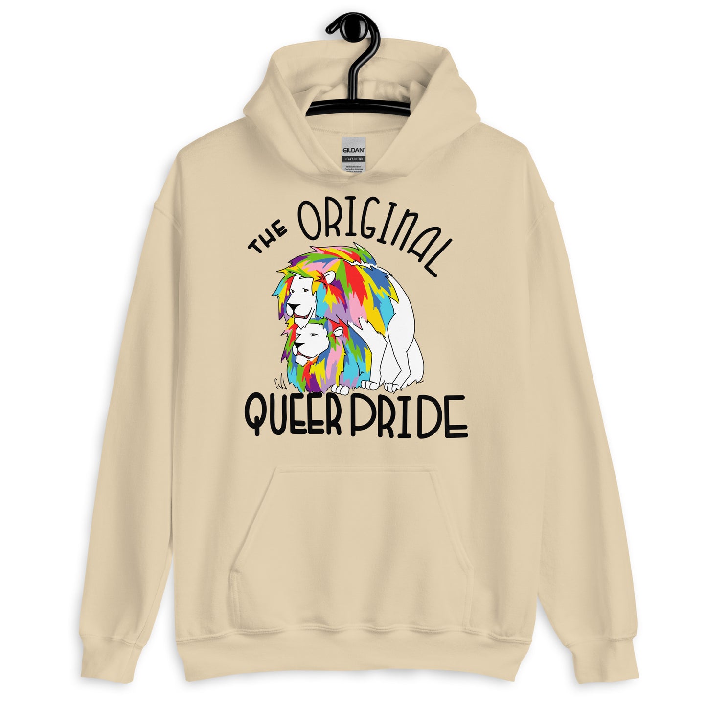 The Original Queer Pride White/Rainbow Lions Unisex Hoodie