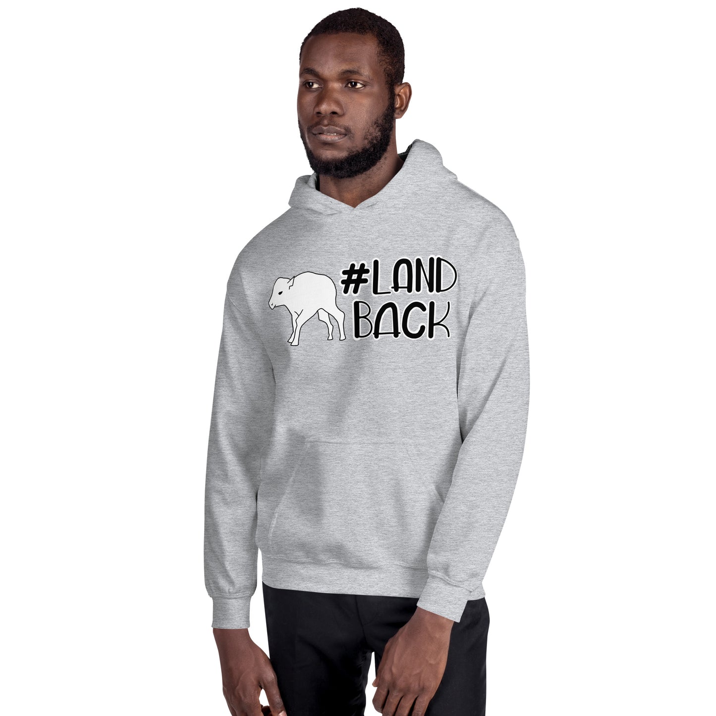 #LandBack White Buffalo Calf Unisex Hoodie