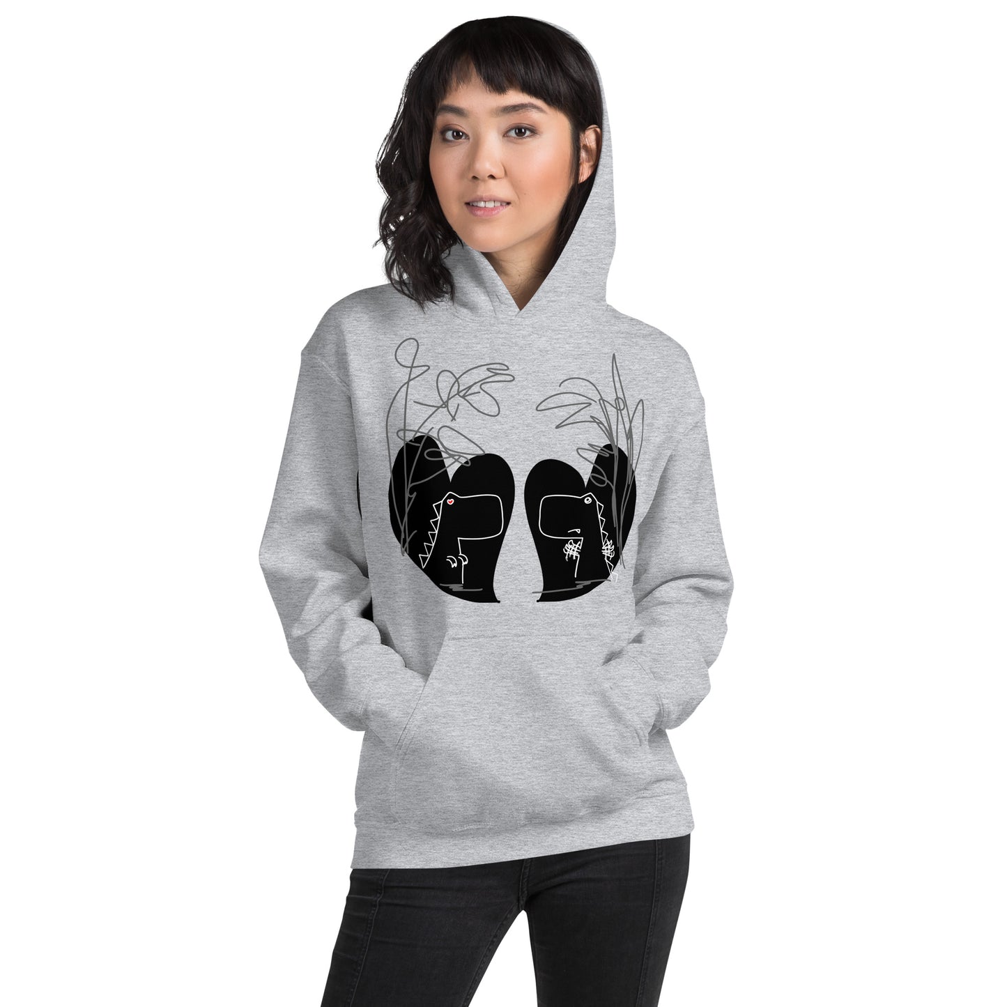 Inverted Dino Love DITL Bonus Panel Unisex hoodie