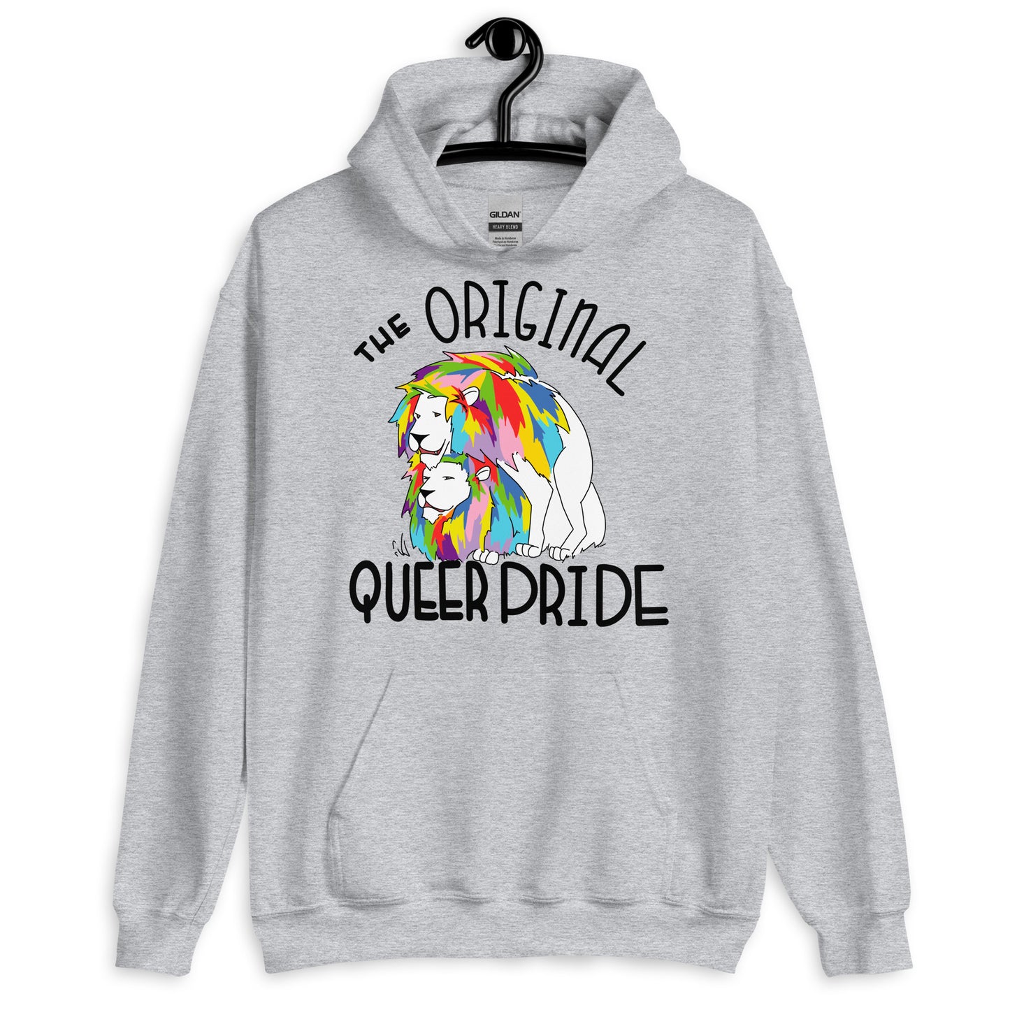 The Original Queer Pride White/Rainbow Lions Unisex Hoodie