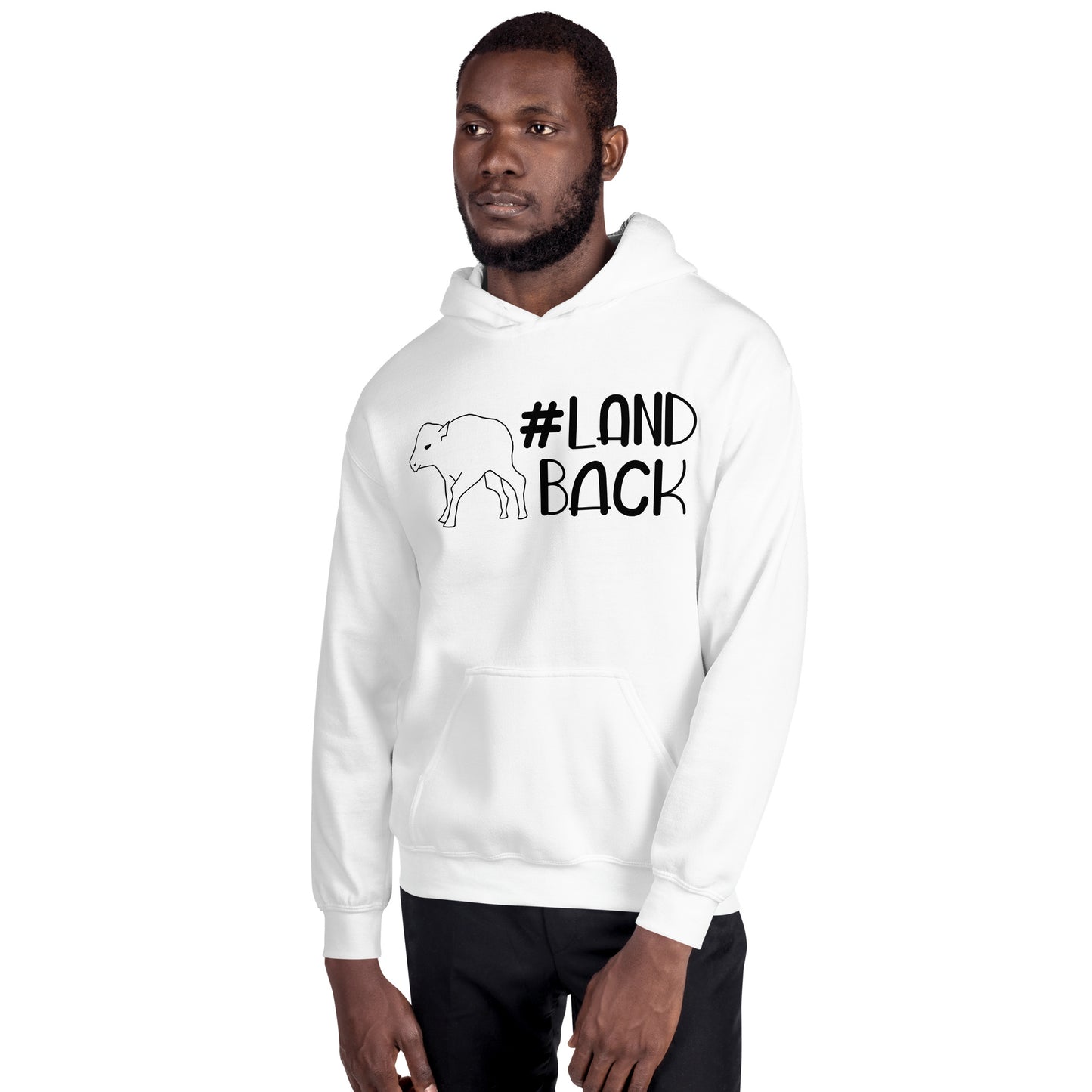 #LandBack White Buffalo Calf Unisex Hoodie