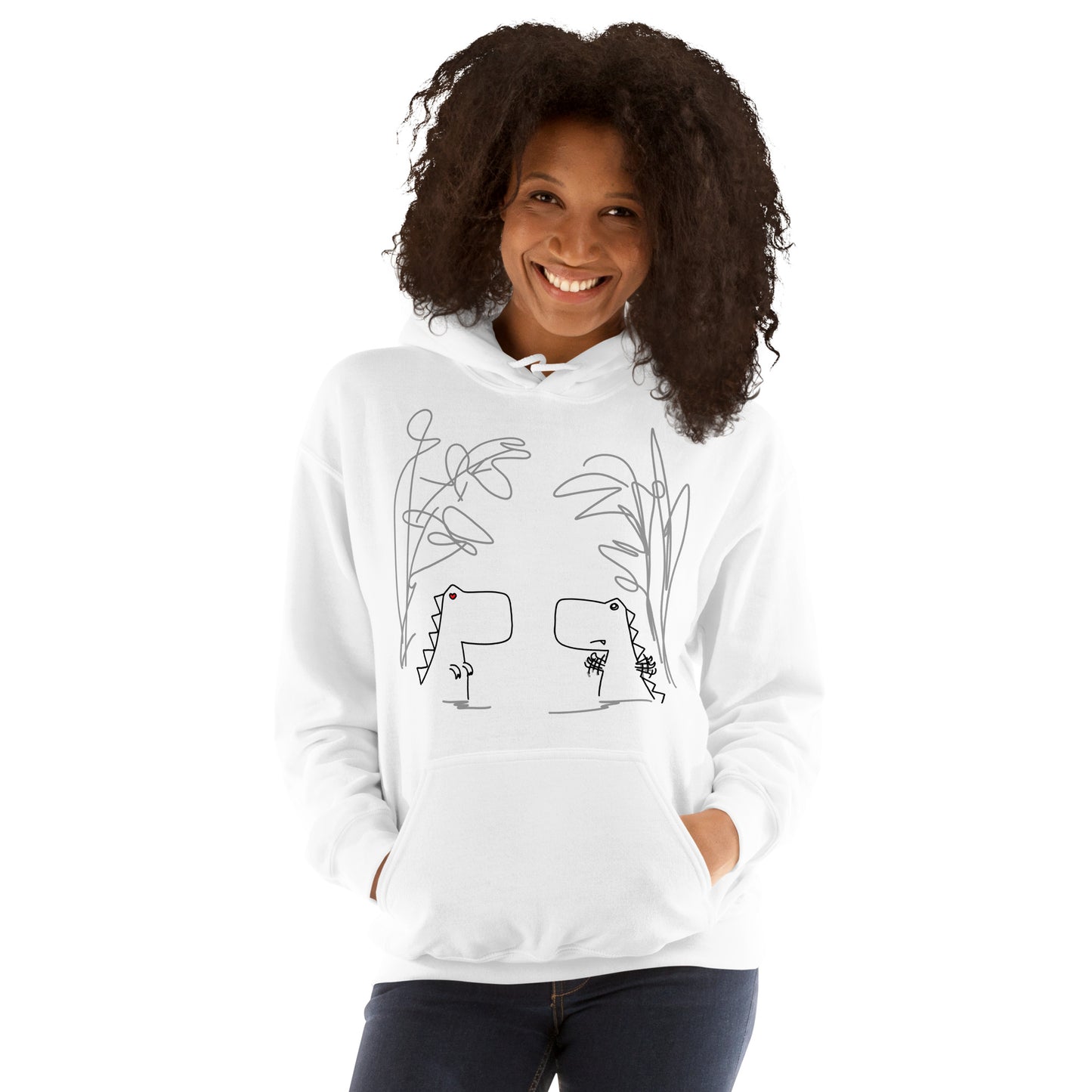 Dino Love DITL Bonus Panel Unisex Hoodie