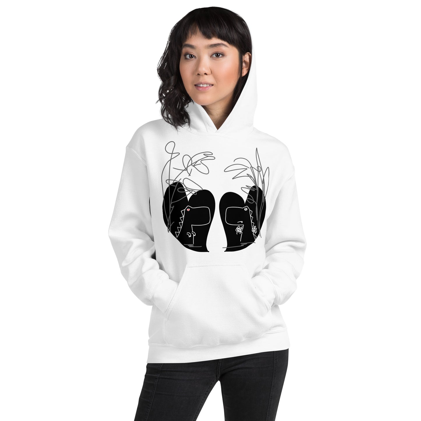 Inverted Dino Love DITL Bonus Panel Unisex hoodie