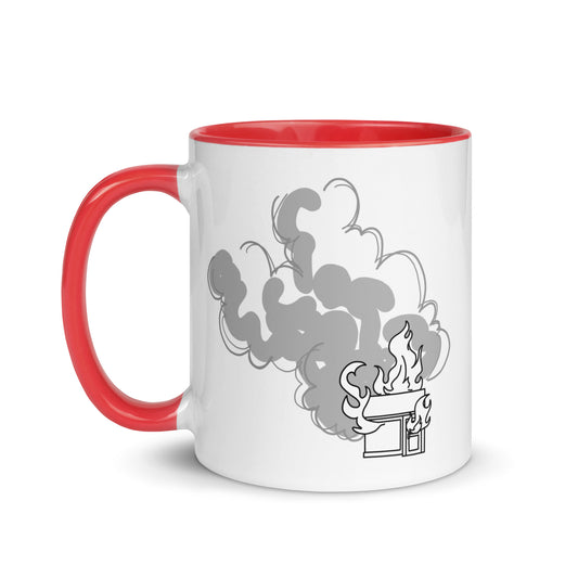 Shop On Fire Bonus Panel DITL White Mug with Color Inside (11, 15 oz.)