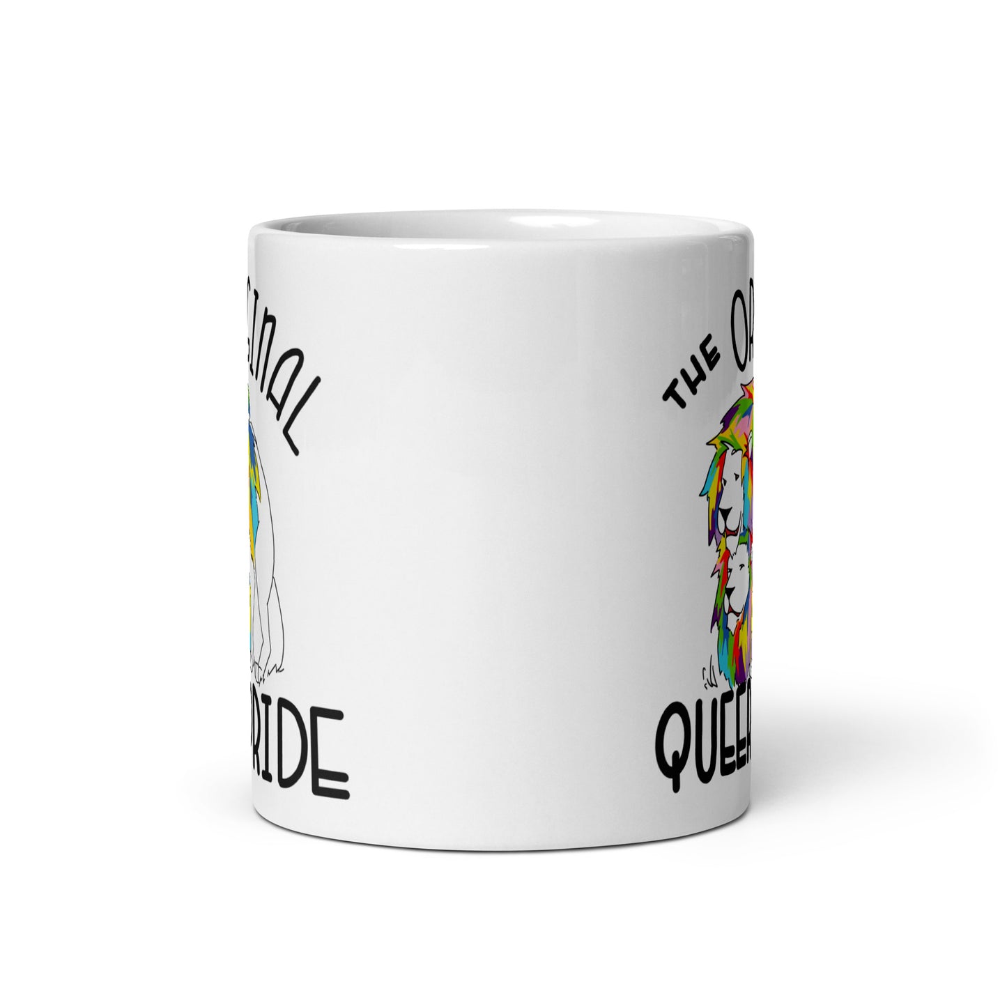 The Original Queer Pride White/Rainbow Lions White glossy mug