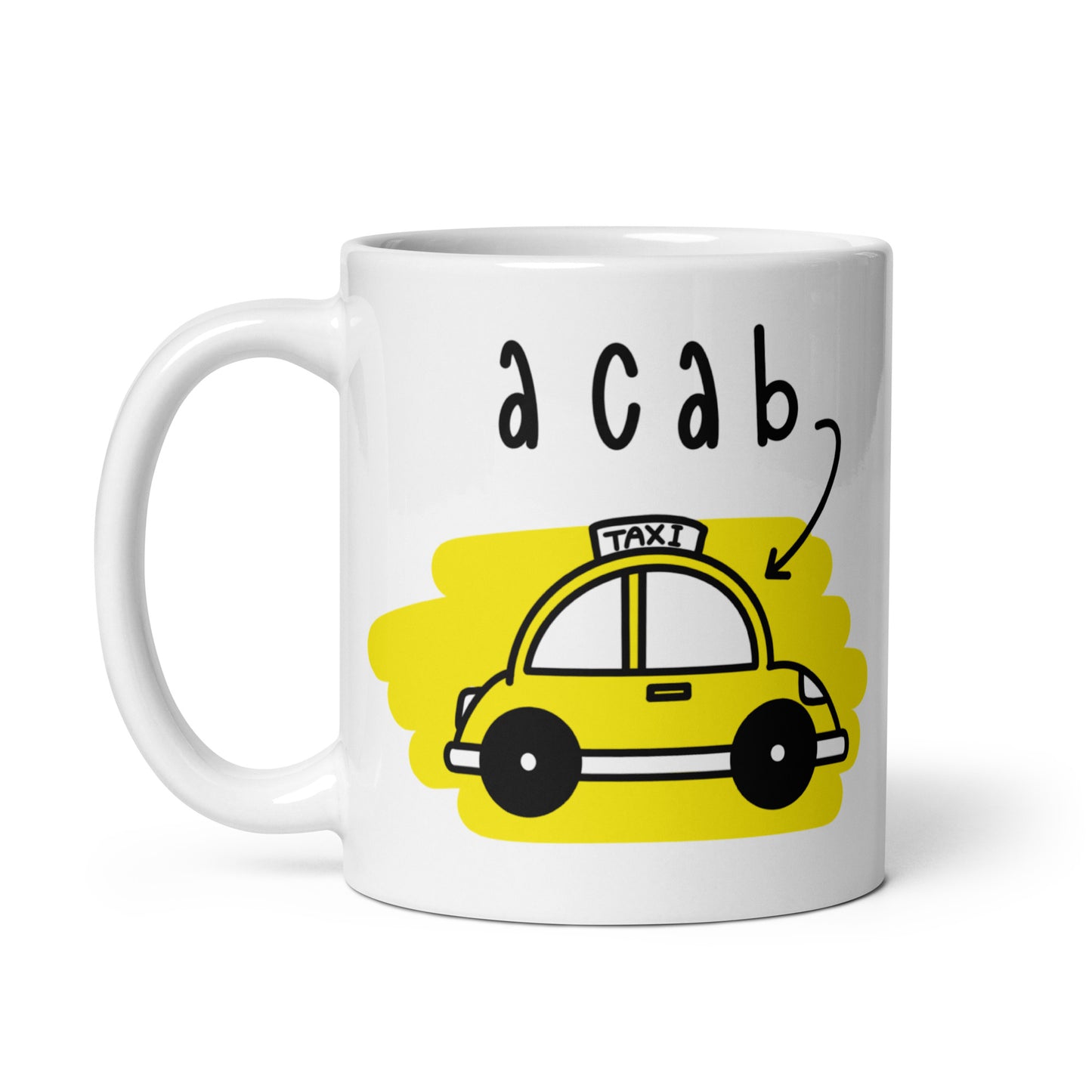 It's A CAB! White glossy mug