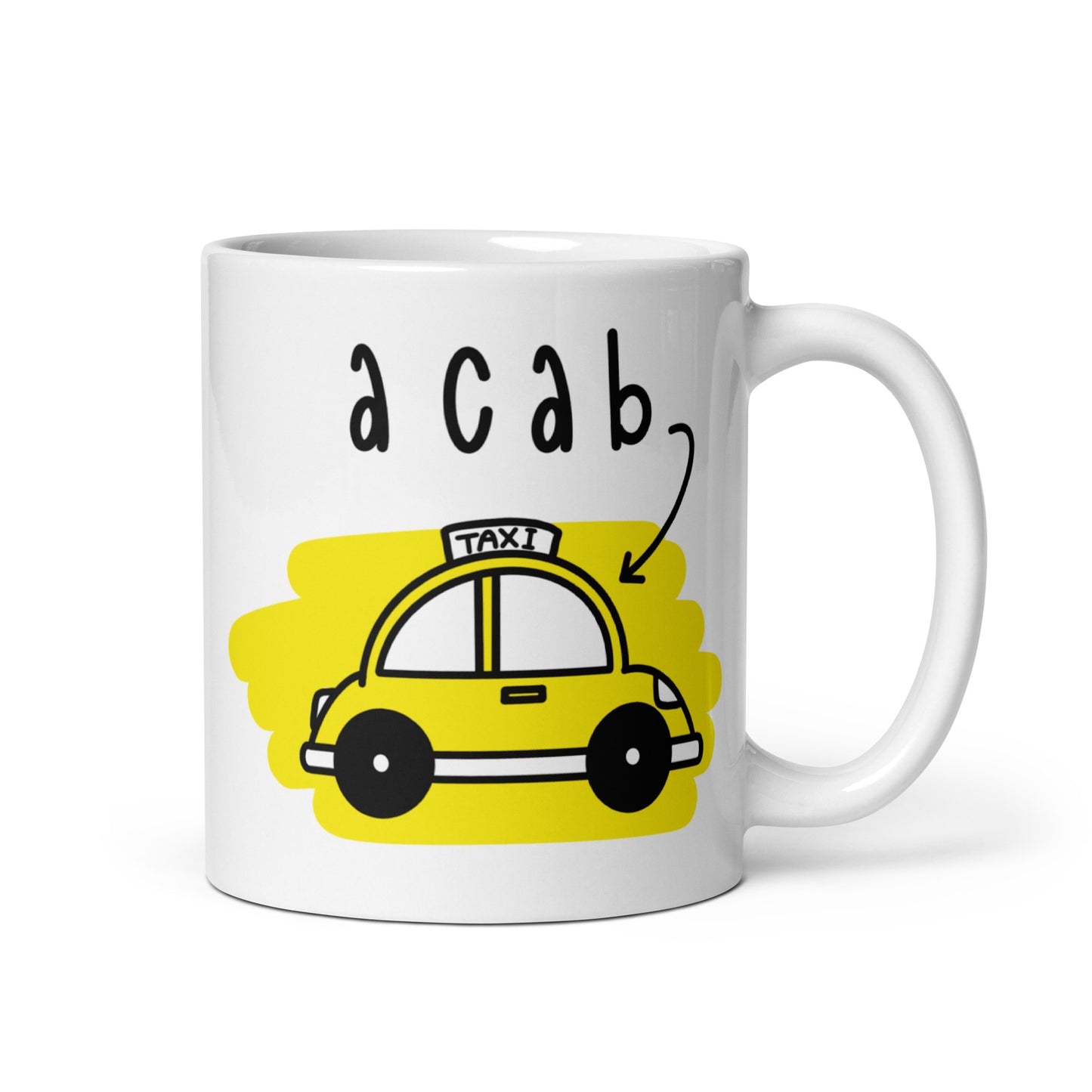 It's A CAB! White glossy mug