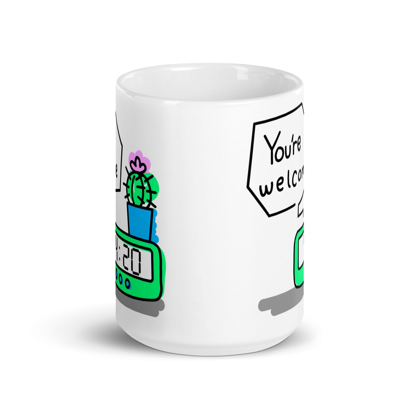 4:20 Clock "You're Welcome" Concept 1.2 White glossy mug