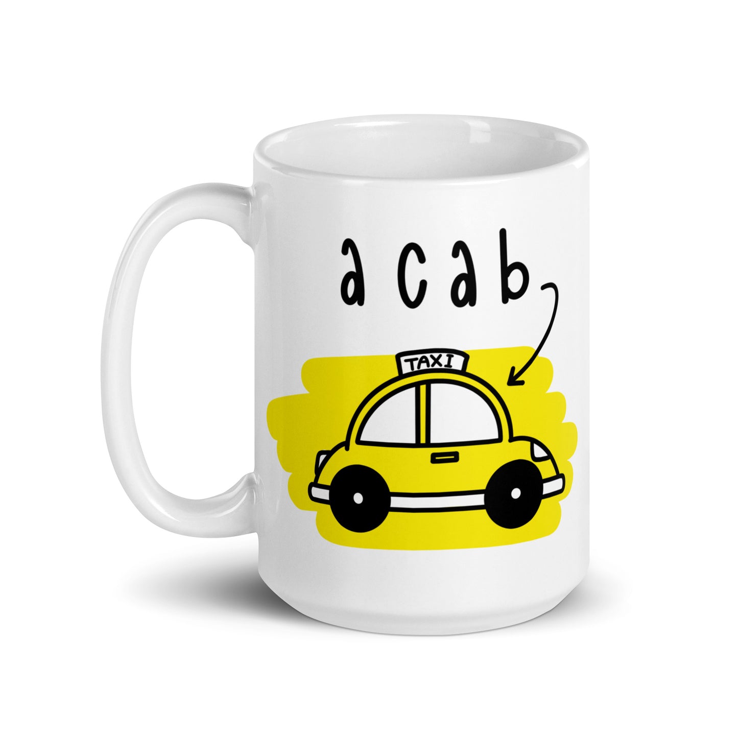 It's A CAB! White glossy mug