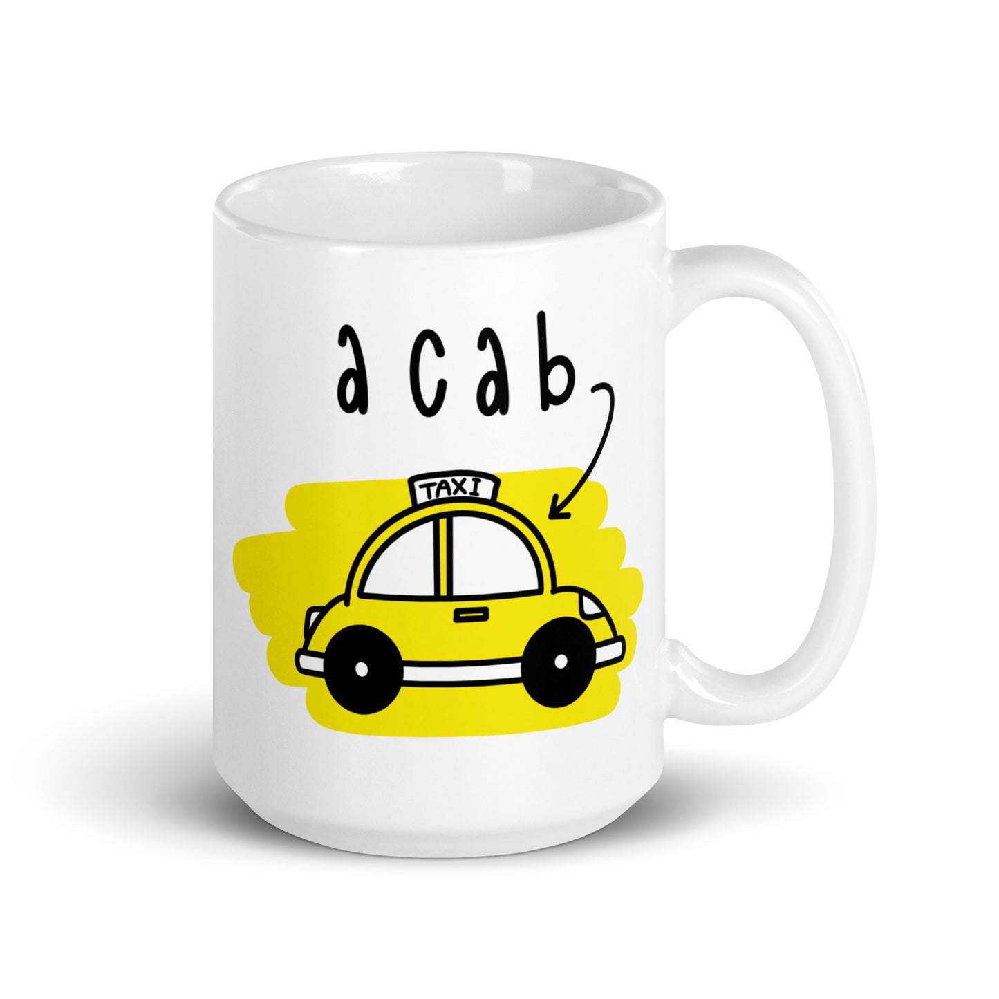 It's A CAB! White glossy mug