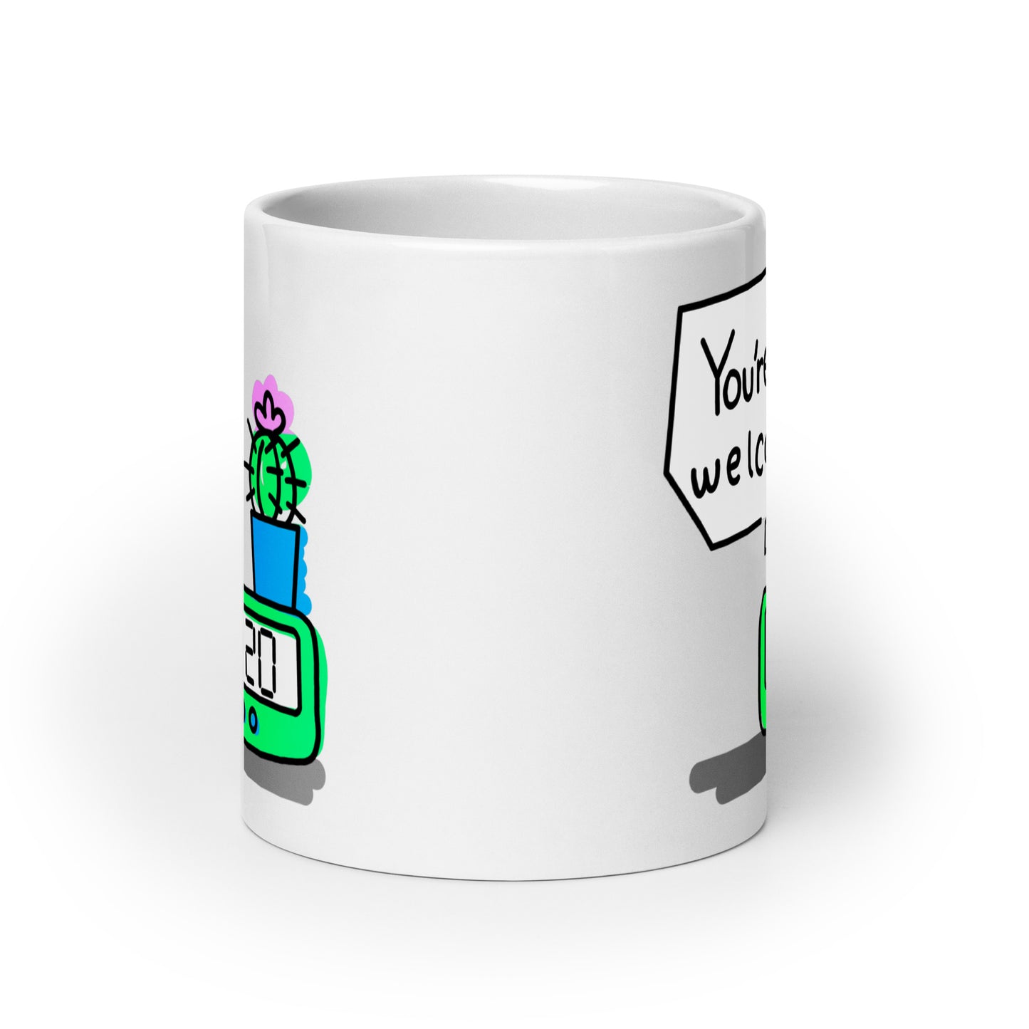 4:20 Clock "You're Welcome" Concept 1.2 White glossy mug