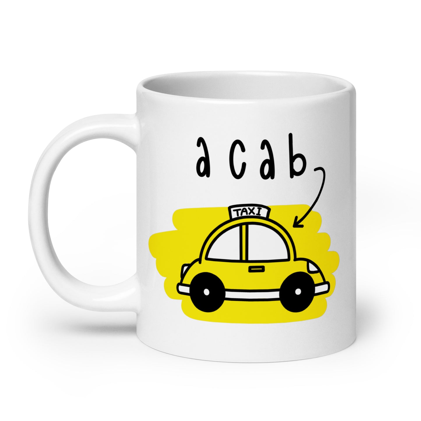 It's A CAB! White glossy mug