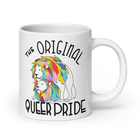 The Original Queer Pride White/Rainbow Lions White glossy mug