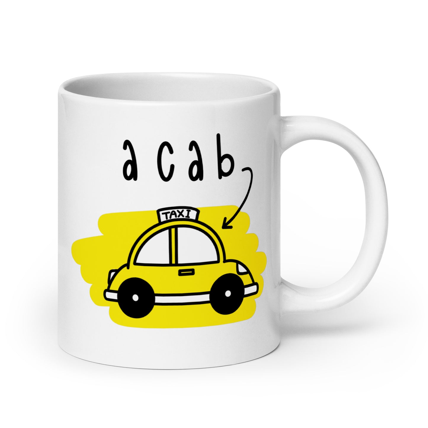 It's A CAB! White glossy mug